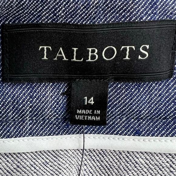 TALBOTS Chambray Blue Linen Blend Midi Skirt Size 14 - Picture 14 of 16